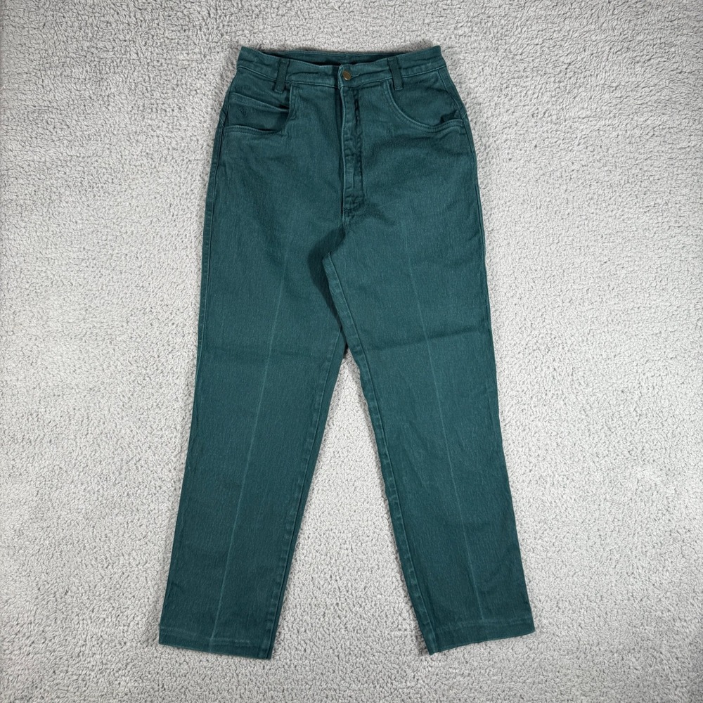 Vintage Roper Jeans Size 13/14 (27x29) Green Highrise Rodeo Western Cowgirl
